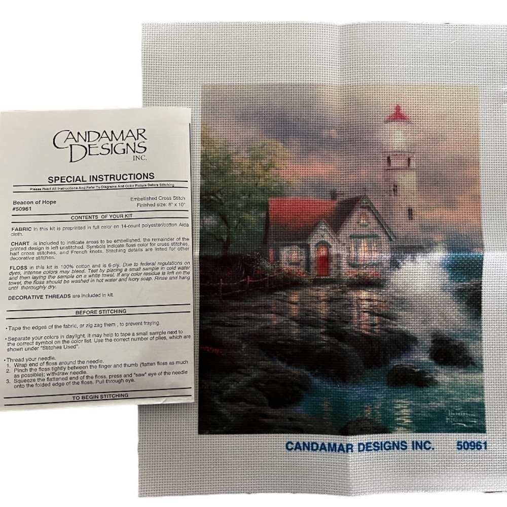 Candamar Designs Beacon of Hope Printed Cross Stitch Fabric & Instructions
